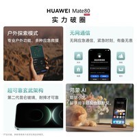 HUAWEI Mate 80 第二代红枫影像鸿蒙AI 华为直屏鸿蒙手机华为mate80 官方正品 雪域白 12GB+256GB 全网通 官方标配