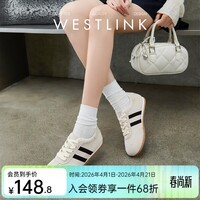 西遇德训鞋女2026新款春季复古百搭休闲鞋舒适轻便软底运动鞋 米白色 预售20天 37 (235)