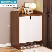 金格羽创意家居鞋柜小户型家用进门口外大容量储物柜玄关收纳柜 【主图款】拉丝黑橡木色60CM