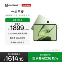 一加平板【国家补贴】11.61英寸平板电脑 8GB+128GB 苔原绿 办公游戏学习娱乐OPPO平板