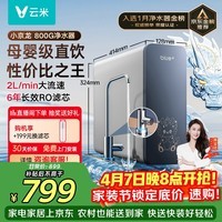 云米（VIOMI）小京龙800G 厨下净水器 6年反渗透RO膜 大通量 0阻垢剂 家用母婴直饮机 净水机MR862-D