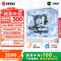 微星 15代Ultra7 265K/i5 12400 14600KF台式组装电脑主机RTX5060 8G三角洲游戏openclaw设计台式整机 i3 14100F+RX6600XT 8G 标准版 单主机