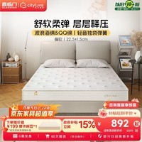 城市爱情喜临门大白Lite 独袋弹簧床垫QQ棉海绵床垫席梦思1.5x2米 偏软