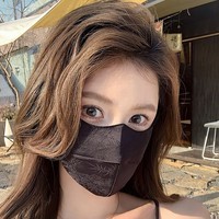 达芬奇密码防晒口罩女高颜值时尚面罩透气护眼角薄款防晒全脸夏季 黑色