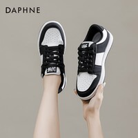 达芙妮软底板鞋女款透气小白鞋2025新款百搭运动休闲鞋黑白熊猫鞋JL 黑色 40