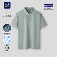 海澜之家(HLA)短袖POLO衫男26新山不在高系列短袖男夏季 绿灰28 5XL 195/112A 推荐211~220斤