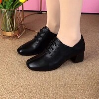 棉忆薇新款大爆款工作运动百搭法式复古粗跟小皮鞋女单鞋皮鞋女鞋 经典黑色 36 (230mm)
