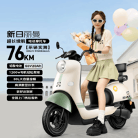 新日（Sunra）电动摩托车 丽曼电动车60v5块铅酸电池76km长续航大踏板电动车通勤代步电摩绿
