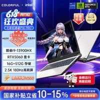 七彩虹（Colorful）隐星P16 Pro 13代酷睿i9 16英寸游戏本笔记本电脑 (i9-13900HX 16G 512G RTX5060 180Hz ）