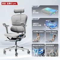 Ergonor保友金豪e2/Pro 高端人体工学椅 电脑椅子办公椅家用电竞椅老板椅 【金豪E2 Pro】银白美国网 整椅发货 送货上门