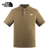 The North Face北面POLO衫男经典款户外翻领休闲短袖T恤春夏新品 卡其色/2EL 2XL