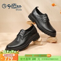 金利来（Goldlion）男鞋春季正装鞋男士商务皮鞋男西装鞋婚鞋厚底德比鞋真皮鞋 黑色四季款（偏大一码） 40