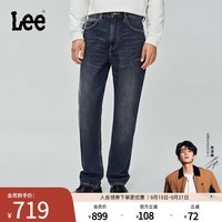 Lee【张凌赫代言】商场同款25早秋新品753舒适直筒深蓝色男牛仔裤 深蓝色 32