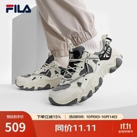 斐乐（FILA）官方男鞋猫爪鞋5代老爹鞋运动鞋新款鞋子休闲鞋 泡沫白/烟灰-AG 42