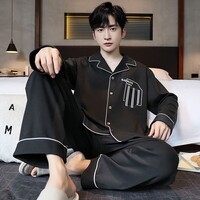 男士睡衣春秋季2025年新款薄款长袖加大码秋冬男款家居服套装 963 M