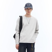 WHITE TRACE春季纯色华夫格肌理感圆领长袖T恤男高弹透气打底衫通勤上衣 白色 coolmax S