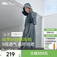 蕉下（beneunder）防晒衣女长款防紫外线透气夏季户外运动防晒服AS10324 深蓝灰 XL