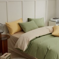 兰芮（Lanrui） 100S全棉四件套纯棉床上用品被罩床单枕套亲肤裸睡全棉套件 阿克曼绿 1.5/1.8m床 床单款 （被套200*230cm）