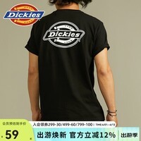 Dickies纯棉短袖T恤男 夏季圆领休闲简约城市纯色基本款百搭上衣 11799 黑色 (宽松版型) S