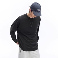 WHITE TRACE轻量无感基础皱感肌理纯色长袖T恤男春季通勤打底衫百搭上衣 深灰色 S