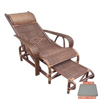 驻掌柜真藤椅折叠躺椅  藤摇椅 老人睡椅 休闲 室外 印尼植物藤 定制选项 默认为配件增高椅垫