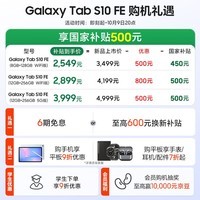 三星 Samsung【国家补贴】S10 FE 10.9英寸2025年款平板电脑/AI智享学习办公 12GB+256GB 清雅灰 WIFI