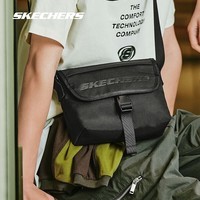 斯凯奇（Skechers）单肩背包2025秋冬新款斜挎包休闲防泼水通勤百搭包 碳黑/0018 均码