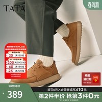 他她(TATA)商务棕色工装鞋男士真皮休闲皮鞋爸爸鞋春新OCD07AM5 土黄(四季款) 40