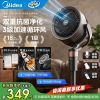 美的（Midea）空气循环扇家用电风扇一级能效落地扇卧室节能轻音语音控制空气净化毛发过滤 【直流变频  双重抗菌】语音操控款