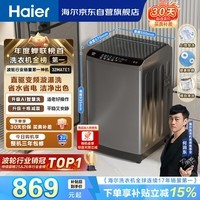 海尔（Haier）全自动波轮洗衣机10公斤大容量  直驱变频 6键自编程 国家补贴京东自营 家用租房 EB100B32Mate1