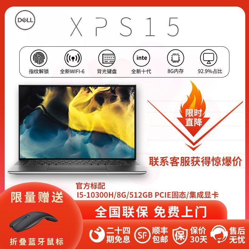 dellXPS15 9500 R150S i5-10300H 8G 512GB̬Wi-Fi65.1ָʶ𳬼ʼǱͼƬ