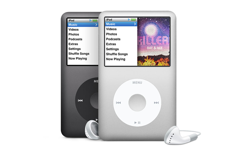 iPod Classic [2007]苹果发布了新一代的iPod Classic，外观改为镀铝外壳，存储空间高达160GB，是迄今为止存储量最大的一款机型。iPod Classic于2014年9月停止发售。