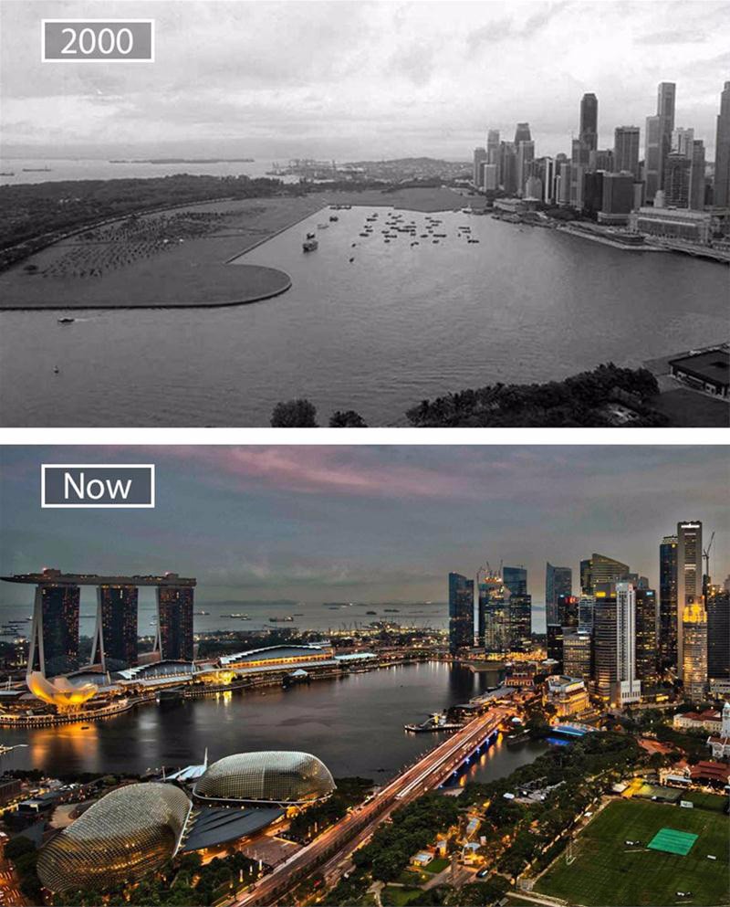 从平地到高楼大厦一座城市几十年间的变化