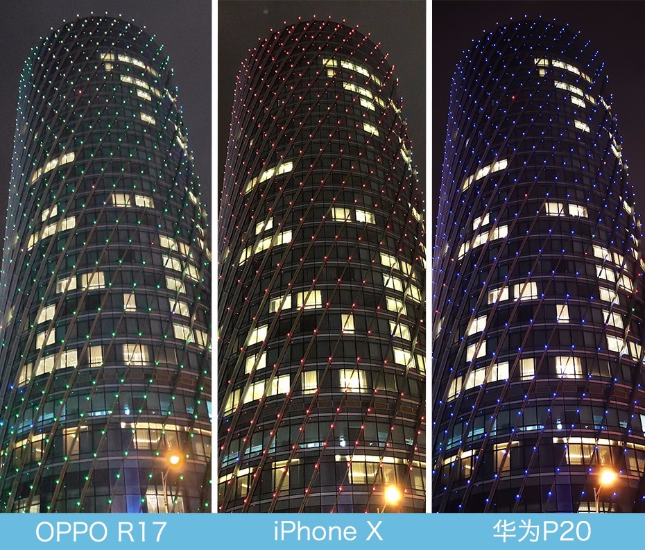 OPPO R17/iPhoneX/华为P20 夜景PK赛