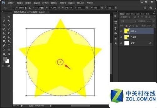 ps如何绘制圆角五角星形的图形
