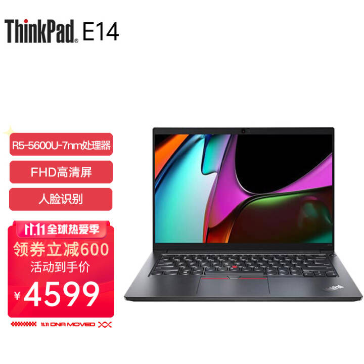 ThinkPad E14  2021¿ 14Ӣᱡ칫ѧϷܱʼǱ 콢R5-5600U 16Gڴ 512G̬ FHD WIFI6 ʶͼƬ