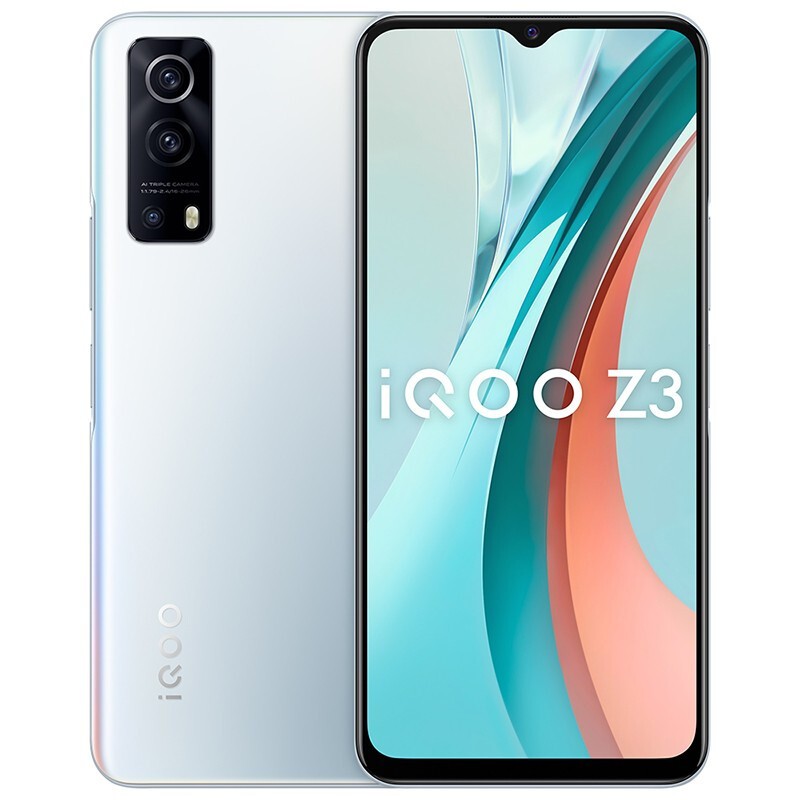  Vivo iQOO Z3 5G New Mobile Phone Magic Silver 8+128G Performance Pioneer Super Advanced Qualcomm Snapdragon 768G+55W Ultra Fast Flash Charge+120Hz Racing Screen 64 million Ultra clear Three shot Five fold Liquid Cooling System 5G All Netcom Pictures