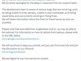 《幻兽帕鲁》存档丢失官方回应：已收到超5万个咨询请求，正在修复中