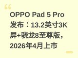 OPPO Pad 5 Pro������13.2Ӣ��3K��+����8����棬2026��4������