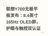 ����Y700�޼�ƽ�巢����8.4Ӣ��165Hz OLED���������봥��˫��֤