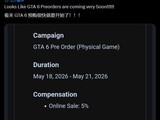 GTA6Ԥ������5��18�տ���������֧Ԥ��Ƭ��ͬ������