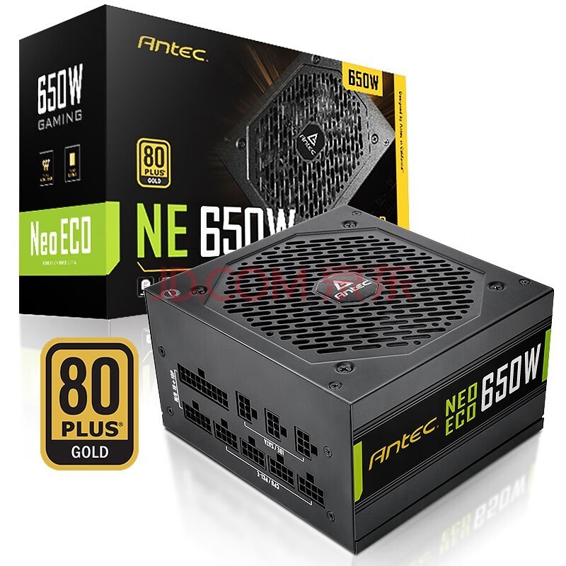 安钛克 Antec NE650金牌全模组/全日系电解电容/寿命更持久/支持风扇启停/双8pin电脑主机电源650W