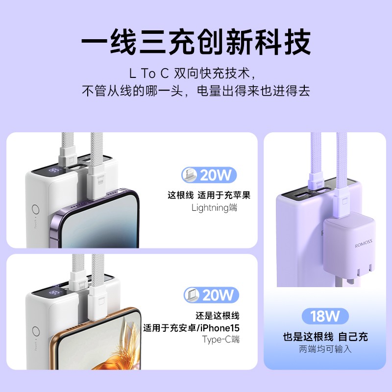 罗马仕10000毫安22.5W充电宝到手价72.25元