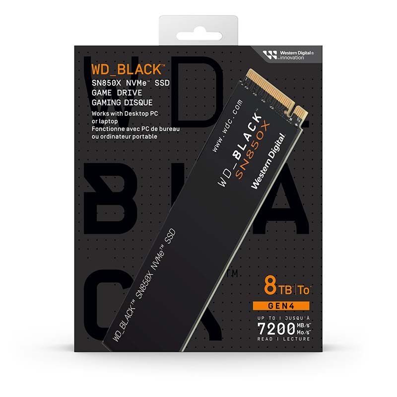 WD_ BLACK WD_BLACK西数SN850X 8T固态硬盘M2 4T台式机电脑SSD游戏黑盘PS5