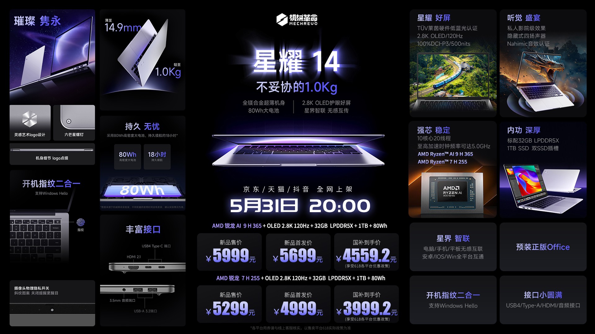 价格真屠夫!机械革命星耀 14 5月31日全网开售,国补到手价3999元起!