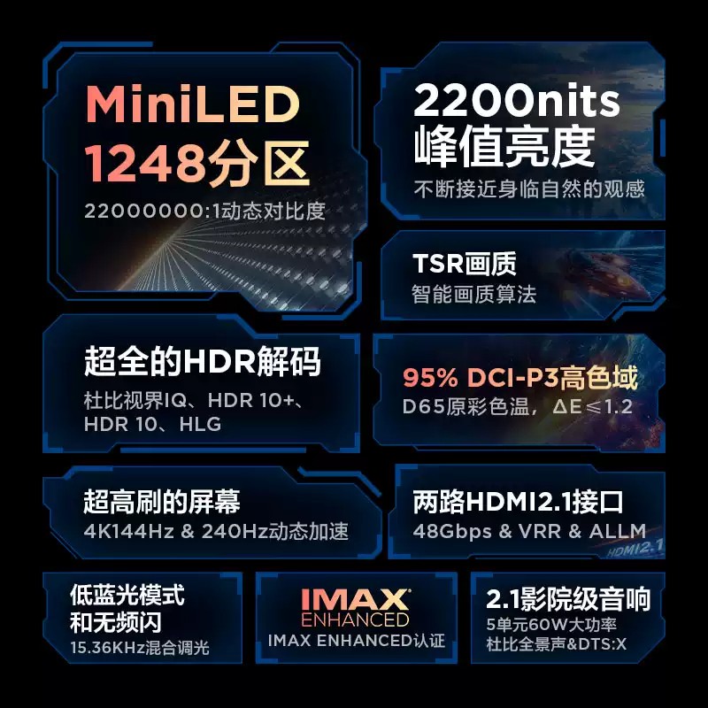 雷鸟 75R685C 鹤7 24款75英寸MiniLED千级分区平板电视机