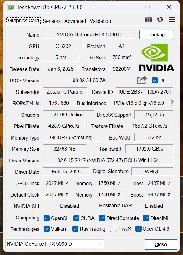 ̩ RTX 5090 D 32GB SOLID OCϷ鲻OC֮