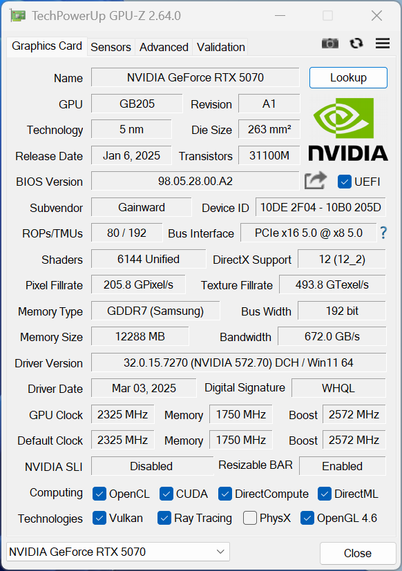 2KϷ鳬 GeForce RTX 5070 ŹOC