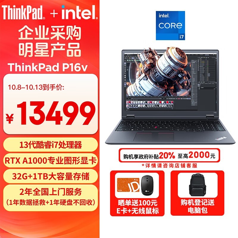 ThinkPad P16v (i7 13700H/32G/1TB/A1000)