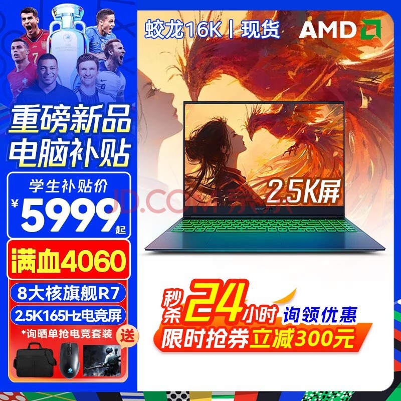 机械革命蛟龙16Pro 2024新 游戏本超旗舰 蛟龙16K AIPC锐龙7H满血4060 高端性能设计办公大学生笔记本电脑 大爆款：2.5K屏-八大核AI锐龙7 R7强芯 16G内存1TB固态【标压